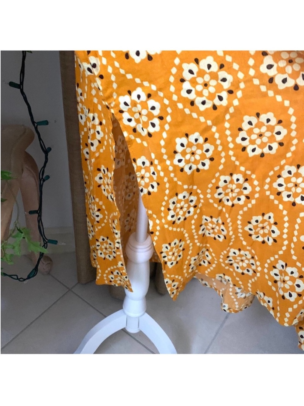 Zara Orange Floral Print Midi Dress - Casual Women's Dress - Picture 7 of 11